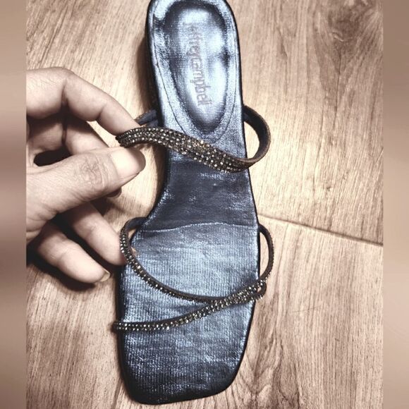 Jeffrey Campbell Sparkly Rhinestone   Kitten Heel Shoes Blue Size 6.5 - Picture 12 of 12